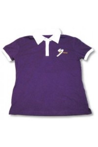 P007 廣告polo恤訂製 廣告polo恤設計 撞色胸筒 polo恤訂製 polo恤設計 polo恤製造商     紫色 撞色領、袖口